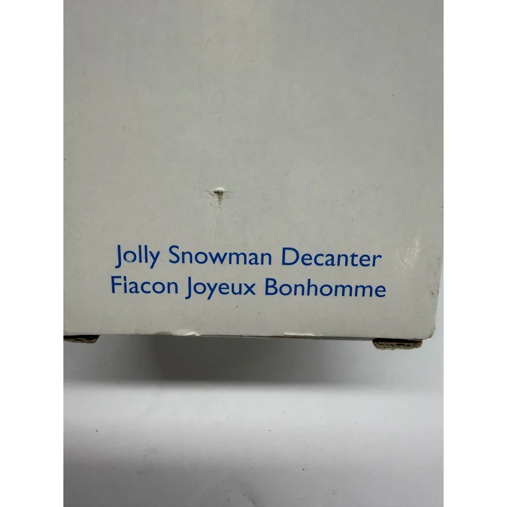 Vintage Avon Jolly Snowman Decanter Collectible Soap Lotion Pump Blue White